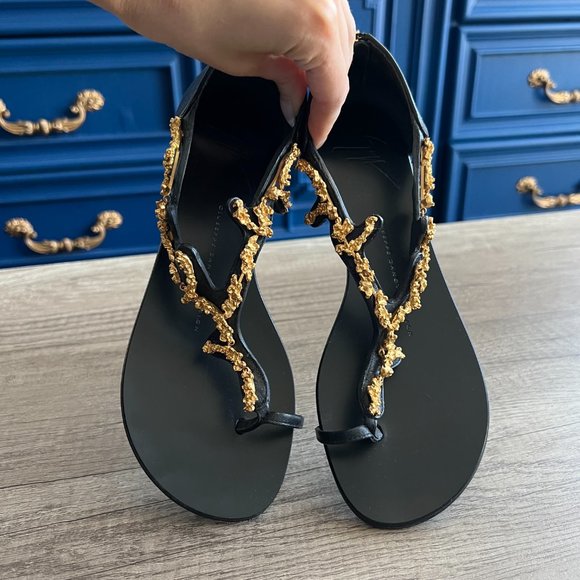 Rare Giuseppe Zanotti Gold Coral Sandals - Picture 2 of 5